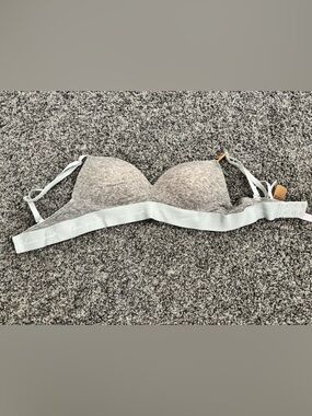 PINK Victoria's Secret Heather Gray Bra with Light Blue Band